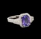 14KT White Gold 1.94 ctw Tanzanite and Diamond Ring