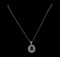 5.14 ctw Emerald and Diamond Pendant With Chain - 14KT White Gold