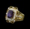 4.87 ctw Purple Sapphire and Diamond Ring - 14KT Two-Tone Gold