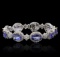 14KT Two-Tone Gold 25.74 ctw Tanzanite and Diamond Bracelet