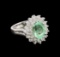 2.26 ctw Emerald and Diamond Ring - 14KT White Gold