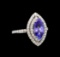 14KT White Gold 1.64 ctw Tanzanite and Diamond Ring