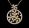 14KT Tri-Tone Gold 2.32 ctw Diamond Pendant With Chain