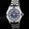 Rolex Stainless Steel Blue String Diamond VVS DateJust Watch