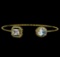 CZ Open Bangle Bracelet - Gold Plated