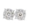 0.90 ctw Diamond Earrings - 14KT White Gold