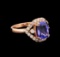 14KT Rose Gold 2.95 ctw Tanzanite and Diamond Ring