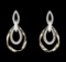 0.67 ctw Diamond Earrings - 14KT Two-Tone Gold