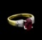 1.99 ctw Ruby and Diamond Ring - 18KT Two-Tone Gold