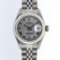 Rolex Stainless Steel Slate Grey Roman DateJust Ladies Watch