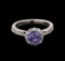 1.13 ctw Tanzanite and Diamond Ring - 14KT White Gold