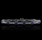 14KT White Gold 6.48 ctw Tanzanite and Diamond Tennis Bracelet