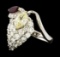 1.29 ctw Diamond, Diamond and Ruby Ring - Platinum