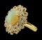 2.85 ctw Opal and Diamond Ring - 14KT Yellow Gold