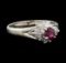 0.31 ctw Ruby and Diamond Ring - Platinum