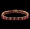 30.24 ctw Ruby and Diamond Bracelet - 14KT Rose Gold