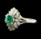 0.39 ctw Emerald and Diamond Ring - Platinum