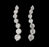 1.50 ctw Diamond Earrings - 14KT White Gold