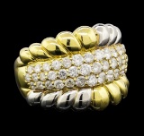Diamond Ring - 18KT Yellow Gold and Platinum