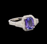 14KT White Gold 1.94 ctw Tanzanite and Diamond Ring