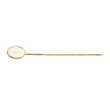 White Crystal Stick Pin - Yellow Gold Plated