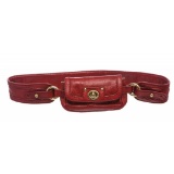 Marc Jacobs Burgundy Red Textured Leather Waist Bag