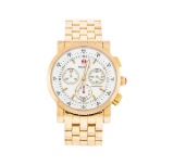 Michele Gold Plated Chronograph Midsize Watch