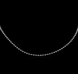 Ball Link Chain Necklace - 14KT White Gold