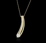 14KT Yellow Gold 0.30 ctw Diamond Pendant With Chain