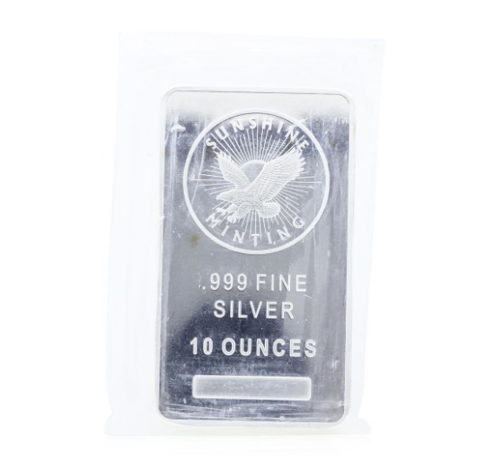 Sunshine Minting 10 Ounce .999 Fine Silver Bar