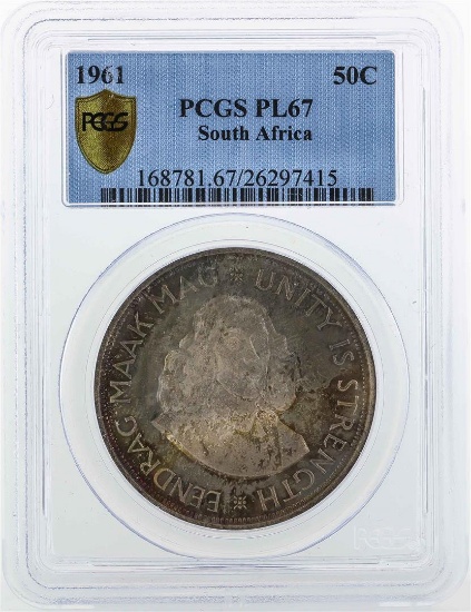 1961 South Africa 5C Coin PCGS PL67