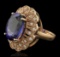 14KT Rose Gold 11.28 ctw Tanzanite and Diamond Ring