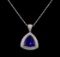 14KT Two-Tone Gold 8.81 ctw Tanzanite and Diamond Pendant With Chain