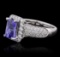 14KT White Gold 1.84 ctw Tanzanite and Diamond Ring