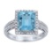 3.18 ctw Aquamarine and Diamond Ring - 14KT White Gold