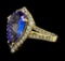 2.90 ctw Tanzanite and Diamond Ring - 14KT Yellow Gold