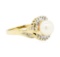 0.25 ctw Diamond and Pearl Ring - 14KT Yellow Gold