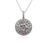 14KT White Gold 2.84 ctw Diamond Pendant With Chain