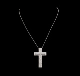 1.93 ctw Diamond Cross Pendant With Chain - 18KT White Gold