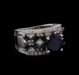 14KT White Gold 3.26 ctw Sapphire and Diamond Ring