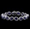 16.95 ctw Blue Sapphire and Diamond Bracelet - 18KT White Gold