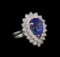 5.15 ctw Tanzanite and Diamond Ring - 14KT White Gold