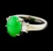 3.44 ctw Jade and Diamond Ring - Platinum