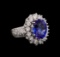 14KT White Gold 5.17 ctw Tanzanite and Diamond Ring