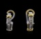 14KT Two-Tone Gold 0.22 ctw Diamond Earrings