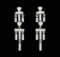 0.50 ctw Diamond Earrings - 18KT White Gold