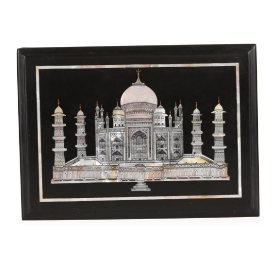 Black Marble Inlaid Mother of Pearl Taj Mahal Box