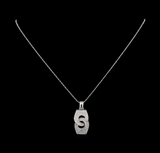 14KT White Gold 0.83 ctw Diamond Pendant With Chain