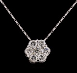 14KT White Gold 2.10 ctw Diamond Pendant With Chain