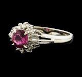 0.74 ctw Ruby and Diamond Ring - Platinum